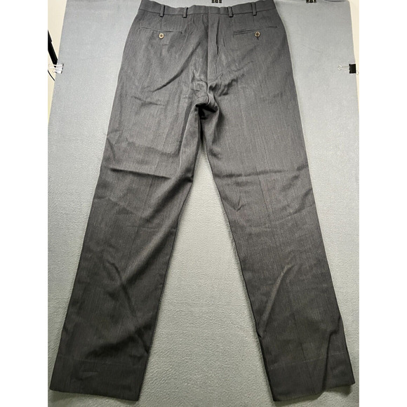 Brooks Brothers Pants Men 34x32 Black 100% Wool Madison‎ Dress Trousers - Picture 2 of 13